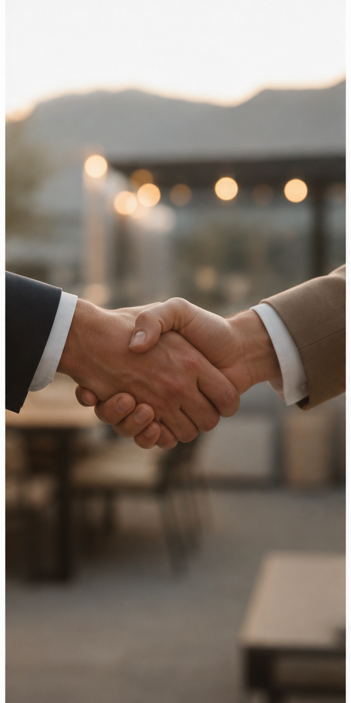 Rencontre entre professionnels lors d'un événement